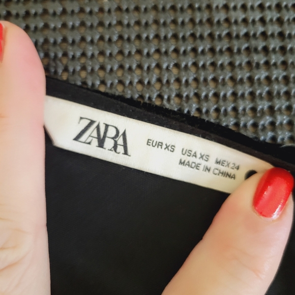 Zara Black Velvet Dress with Buttons - Picture 7 of 7